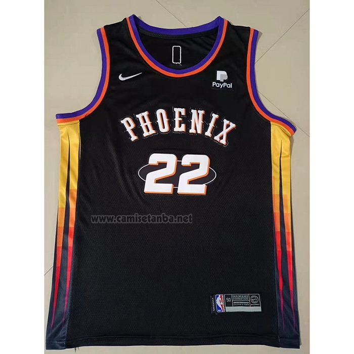 Camiseta Phoenix Suns Deandre Ayton #22 75th Anniversary 2022 Negro